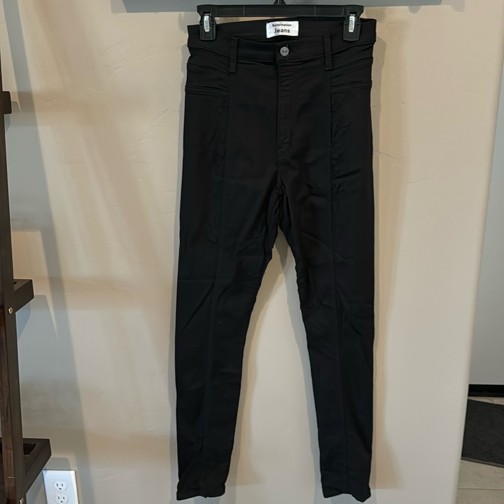 Reformation Suzie High Rise Black Jeans Size 28